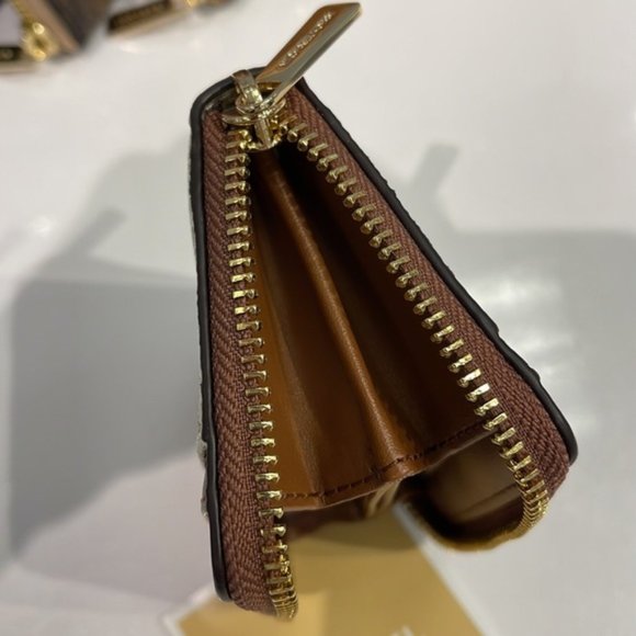 Michael Kors Jet Set Travel Medium Zip Around Card Case Vanilla - Picture 8 of 16